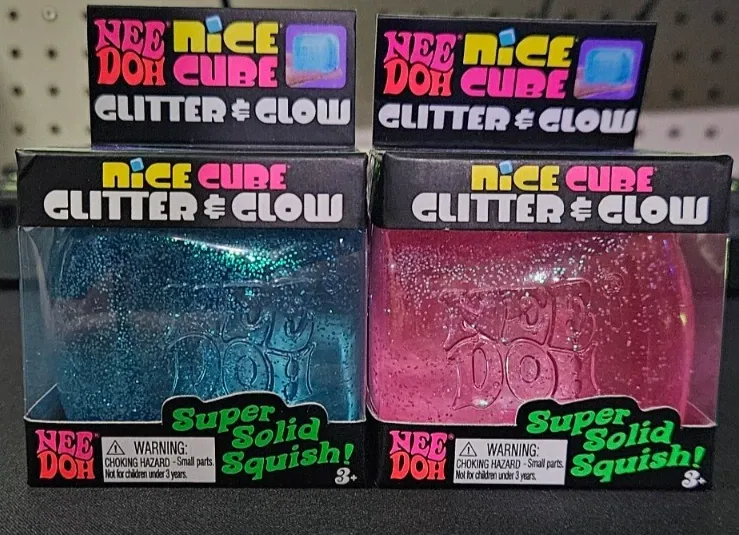 NeeDoh Nice Cube Glow Squishy Fidget Toy Blue — photo 2