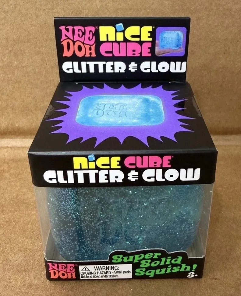 NeeDoh Nice Cube Glow Squishy Fidget Toy Blue — photo 3