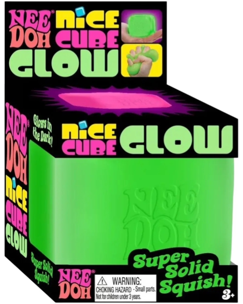 NeeDoh Nice Cube Glow Squishy Fidget Toy Green