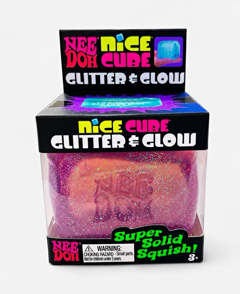 NeeDoh Nice Cube Glow Squishy Fidget Toy Pink — photo 3