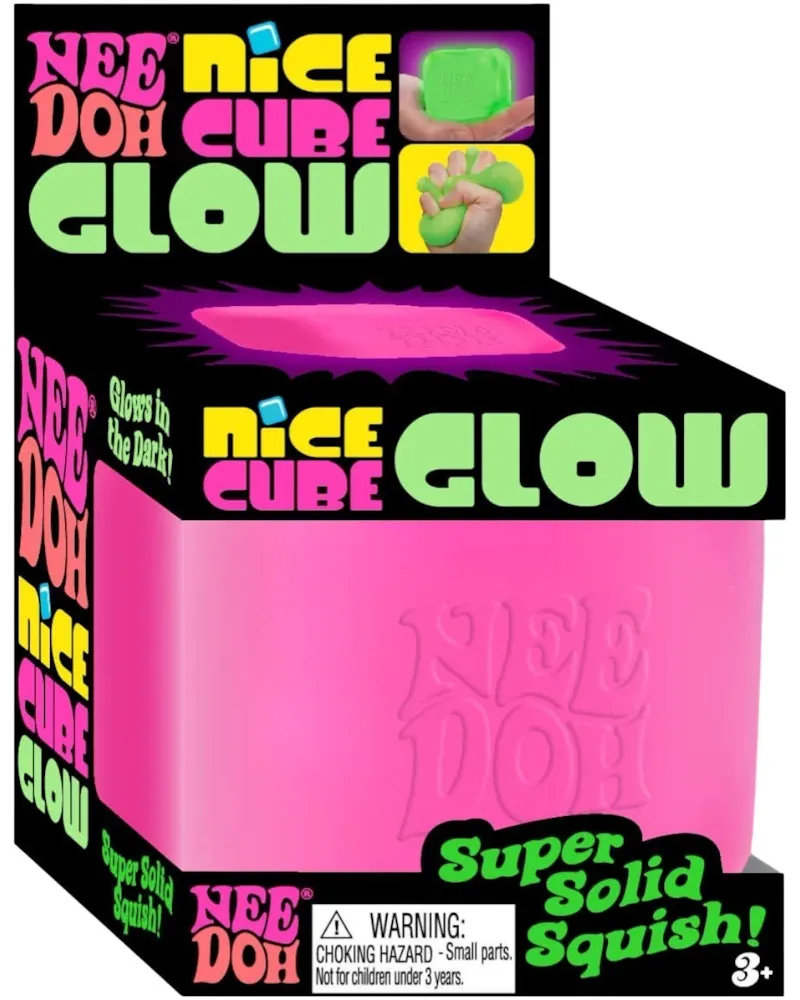 NeeDoh Nice Cube Glow Squishy Fidget Toy Pink — photo 5
