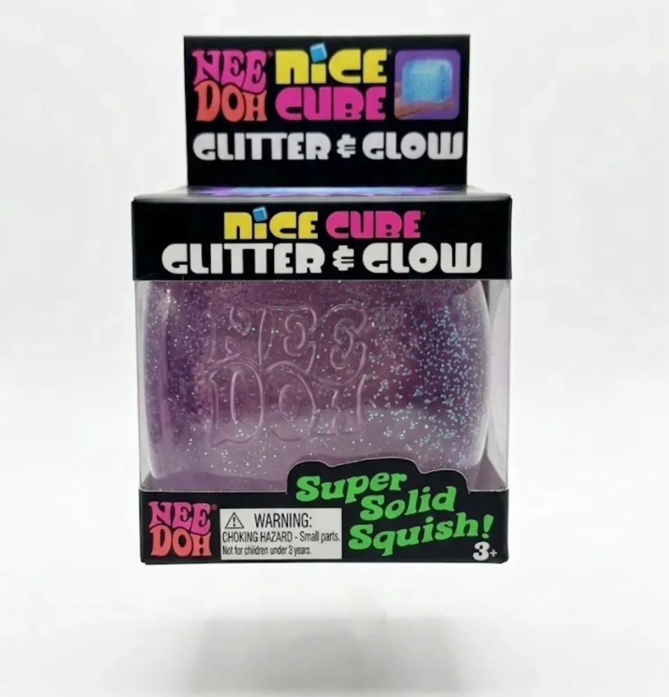 NeeDoh Nice Cube Glow Squishy Fidget Toy Purple — photo 3