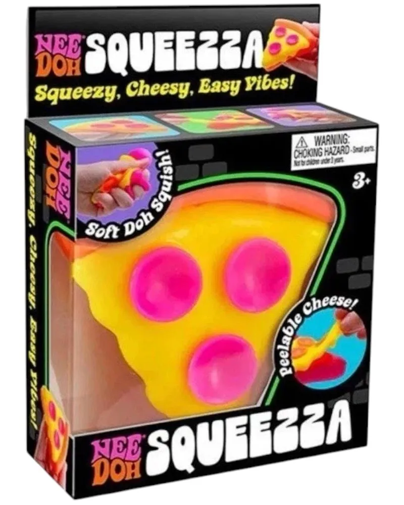 NeeDoh Squeeza Pizza Squishy Fidget Toy Yellow Crust
