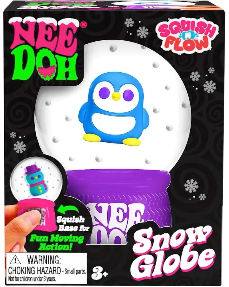 NeeDoh Squishmas Squish n' Flow Snow Globe Penguin Squishy Fidget Toy