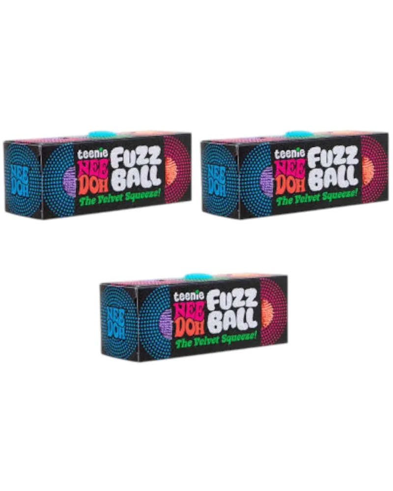 NeeDoh Tennie Fuzz Ball 3-Pack Squishy Fidget Toy 3x Lot
