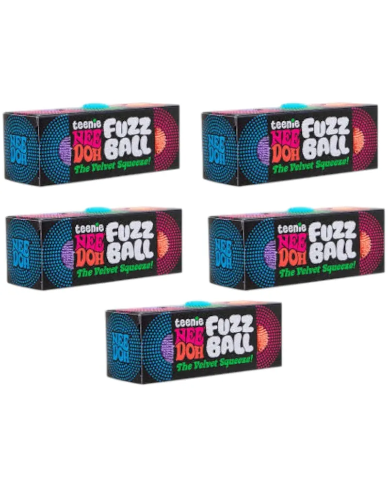 NeeDoh Tennie Fuzz Ball 3-Pack Squishy Fidget Toy 5x Lot