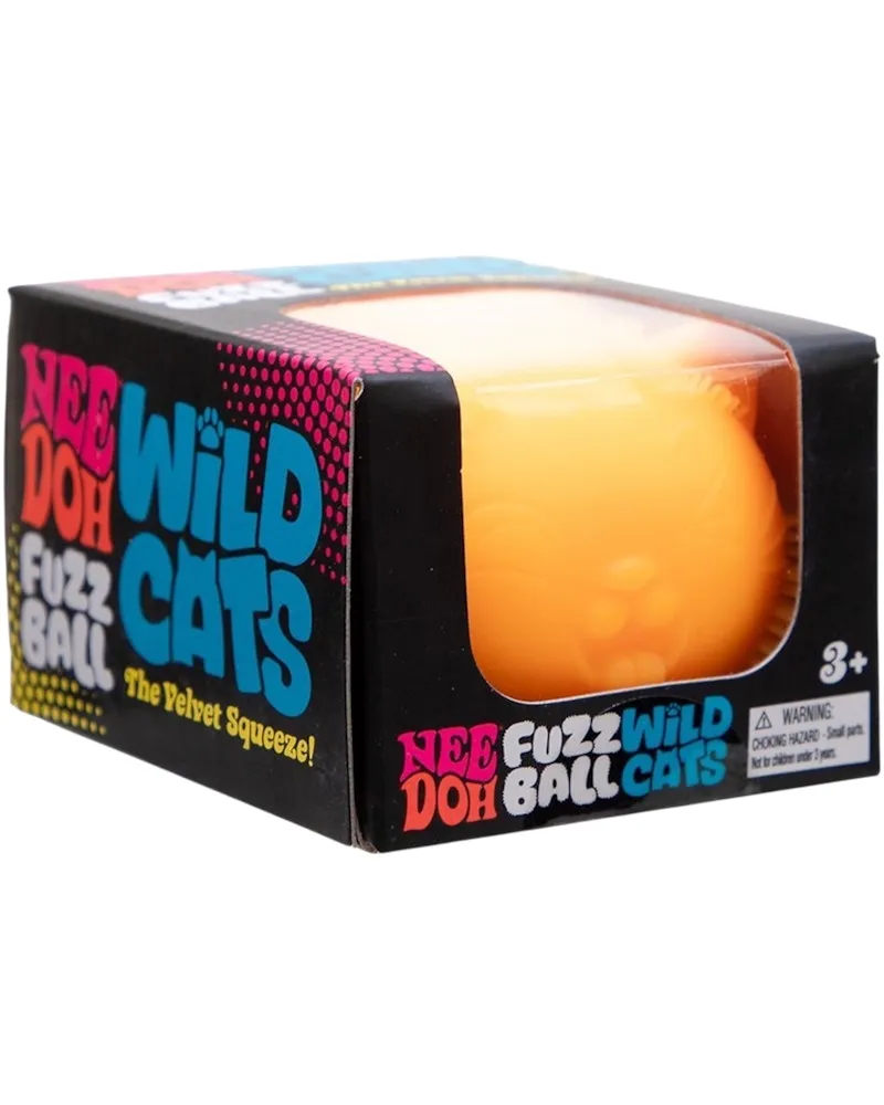 NeeDoh Wild Cats Squishy Fidget Toy Orange (Random Facial Expression)