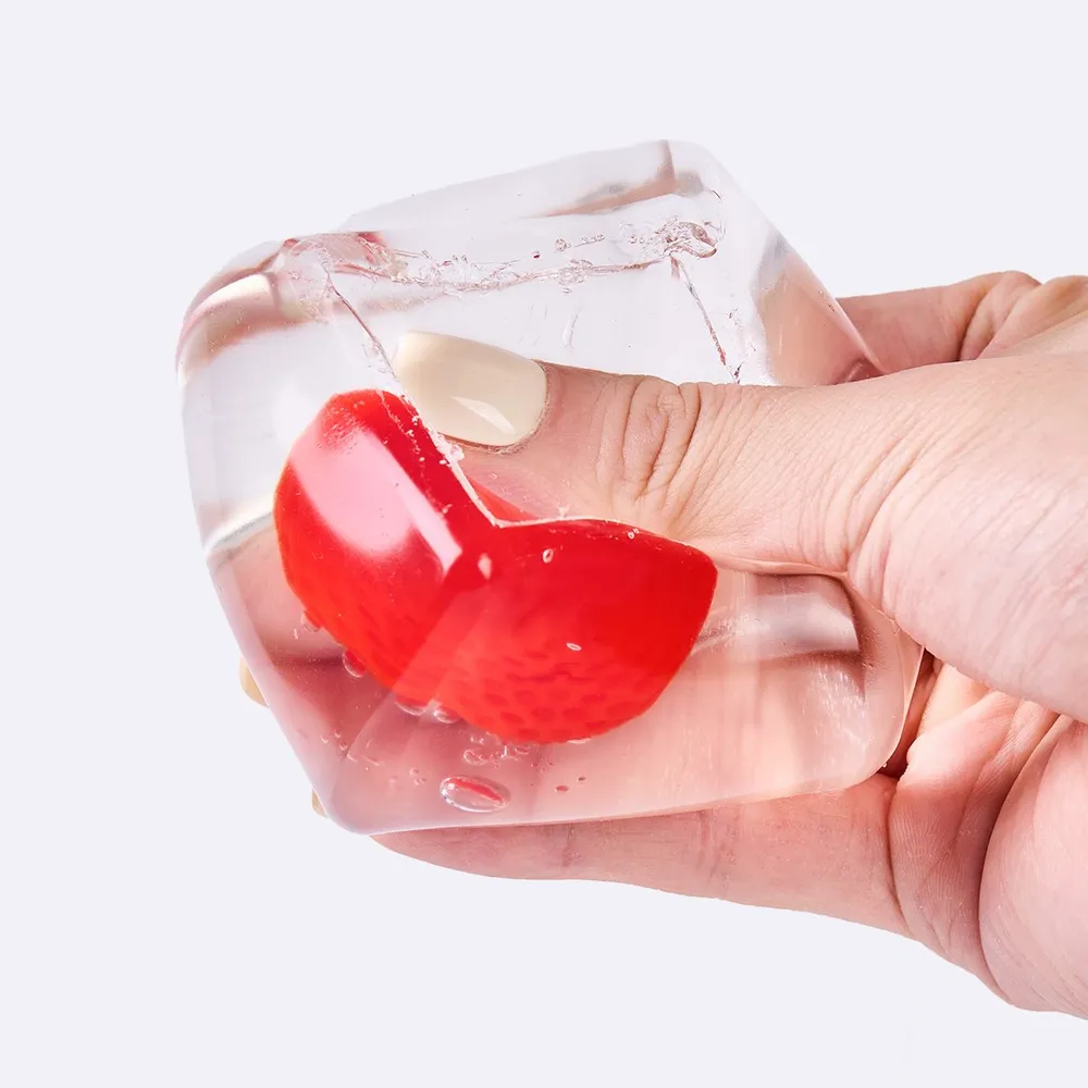 Nested Strawberry Cute Ice Cube Taba Squishy — photo 4
