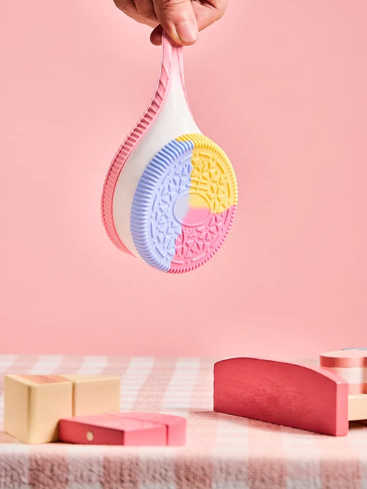 Pink-blue-yellow Cookie Sandwich Taba Squishy — photo 3