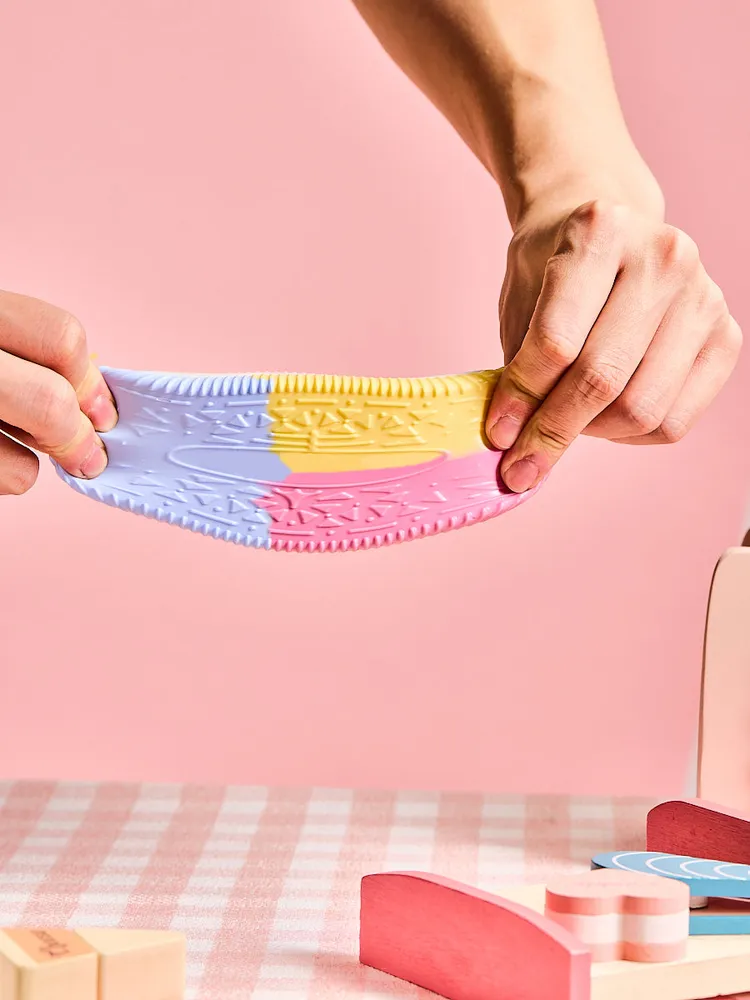 Pink-blue-yellow Cookie Sandwich Taba Squishy — photo 6