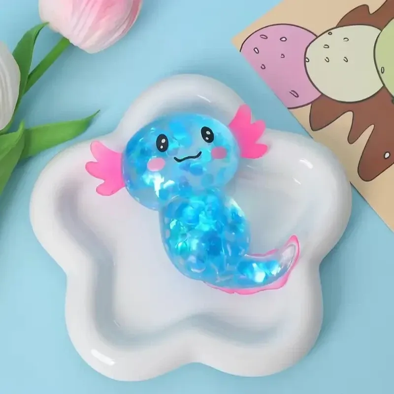 Pink Glitter Axolotl Squishy — photo 2