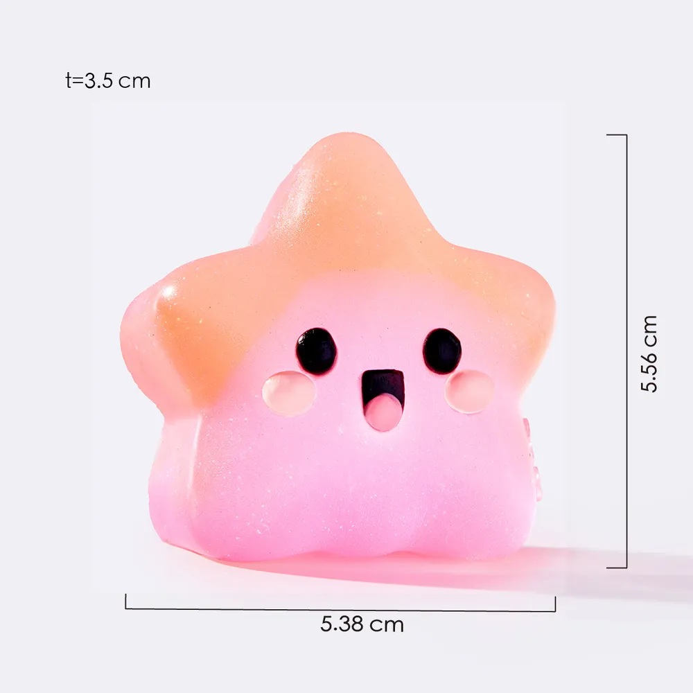 Pink & Orange Happy Star Taba Squishy — photo 2