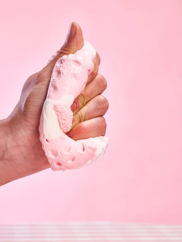 Pink Strawberry Sandwich Cookie Taba Squishy — photo 3