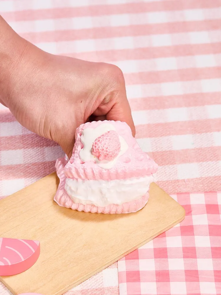 Pink Strawberry Sandwich Cookie Taba Squishy — photo 6