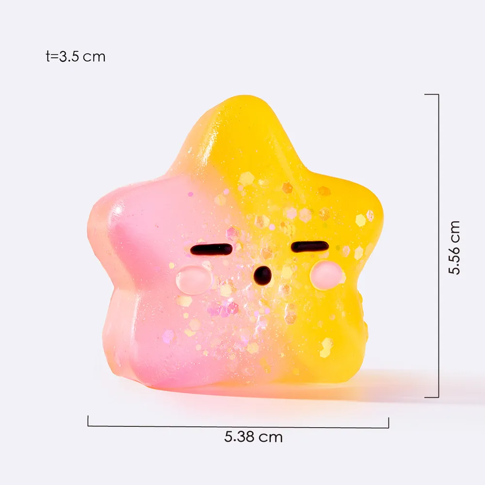 Pink & Yellow Squinting Star Taba Squishy — photo 2