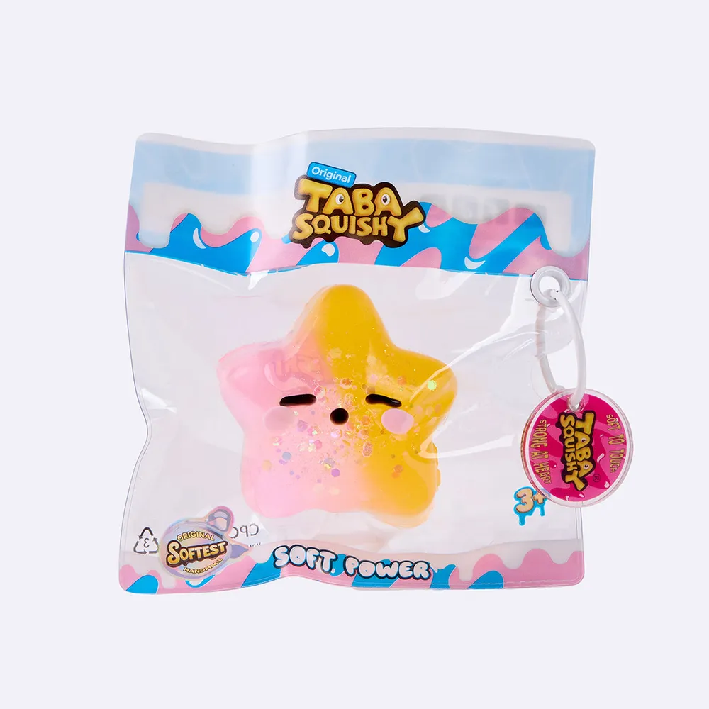 Pink & Yellow Squinting Star Taba Squishy — photo 3