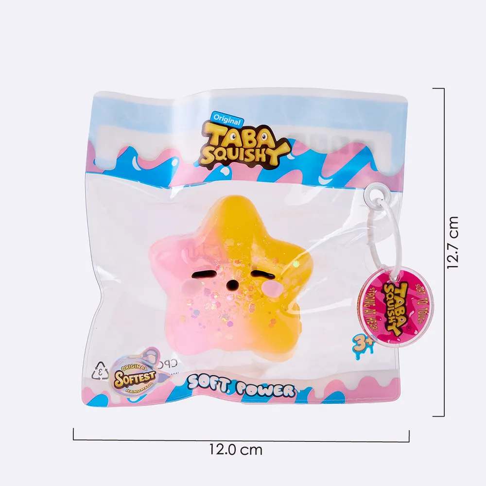 Pink & Yellow Squinting Star Taba Squishy — photo 6