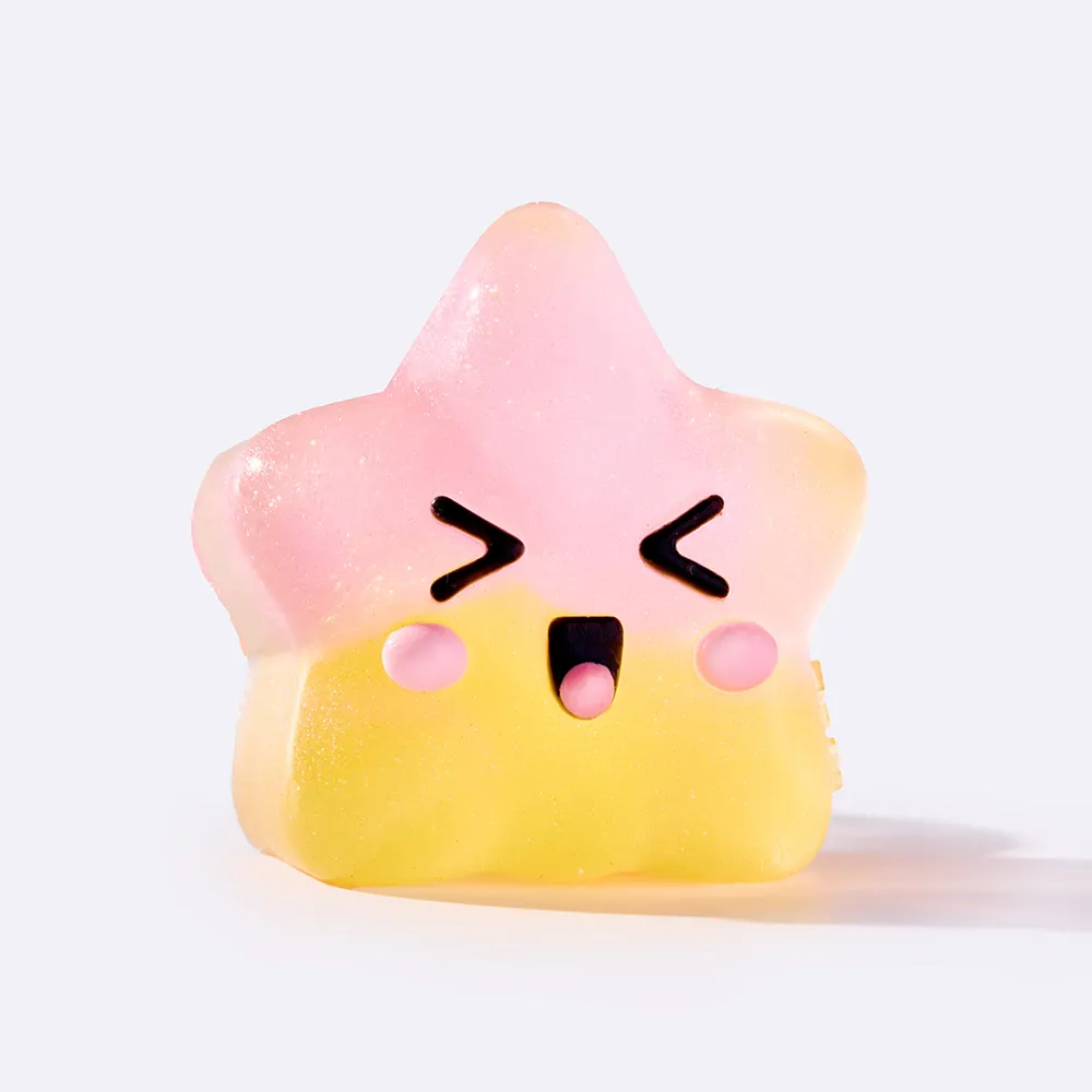 Pink & Yellow Winking Star Taba Squishy