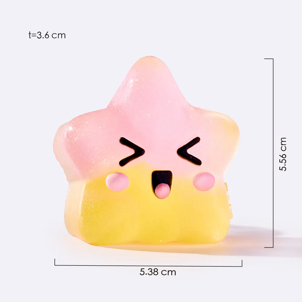 Pink & Yellow Winking Star Taba Squishy — photo 2