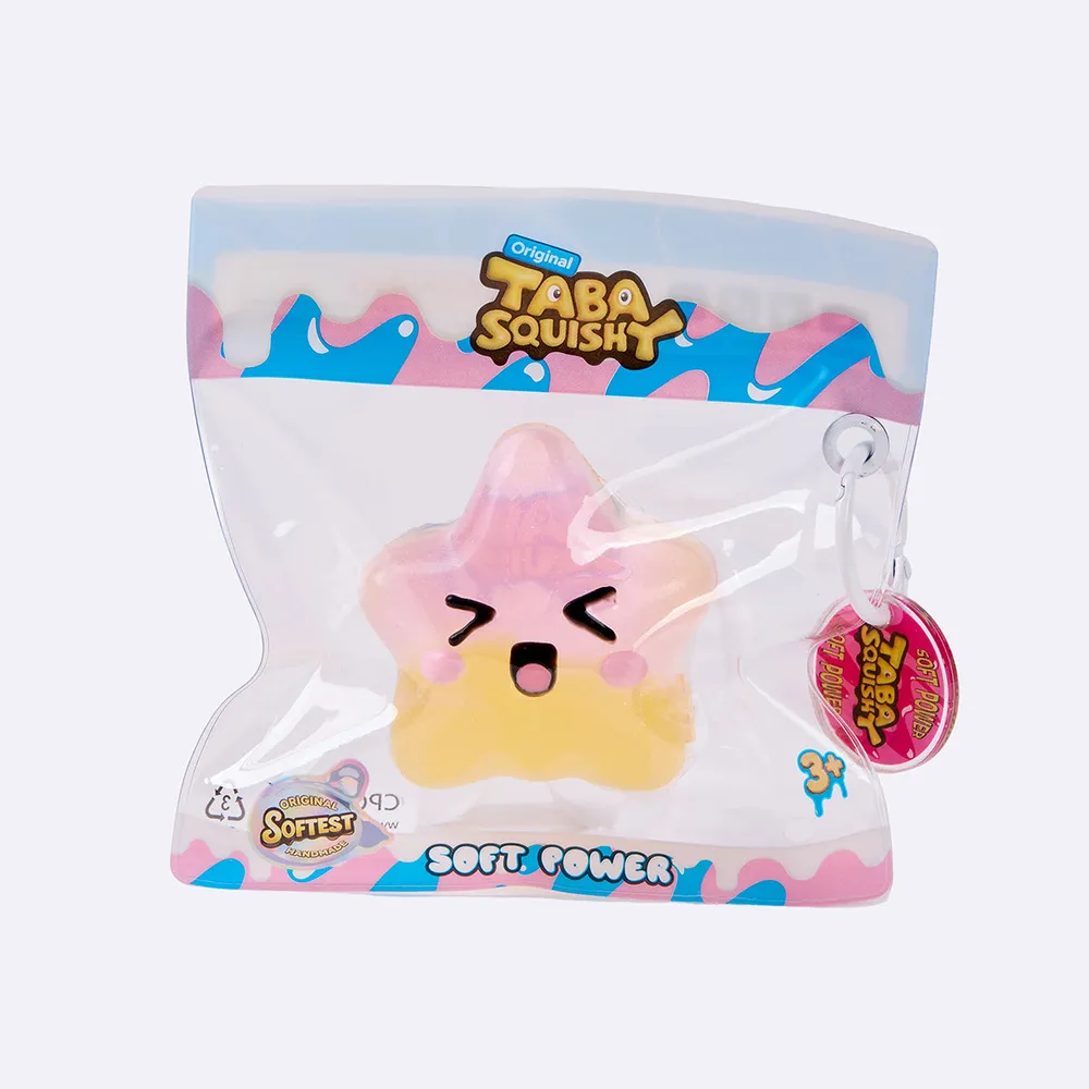 Pink & Yellow Winking Star Taba Squishy — photo 3