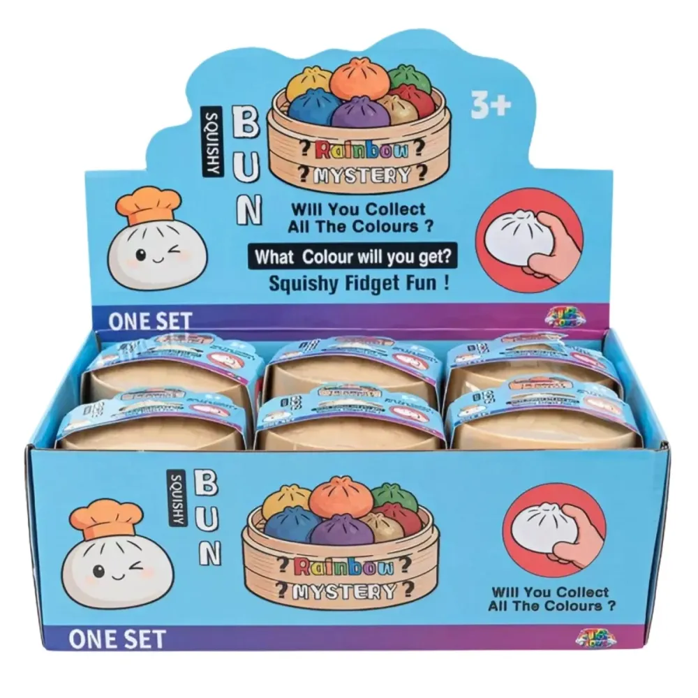 Rainbow Dumpling Mystery Box 12-Pack Glitter Squishy Stress Balls