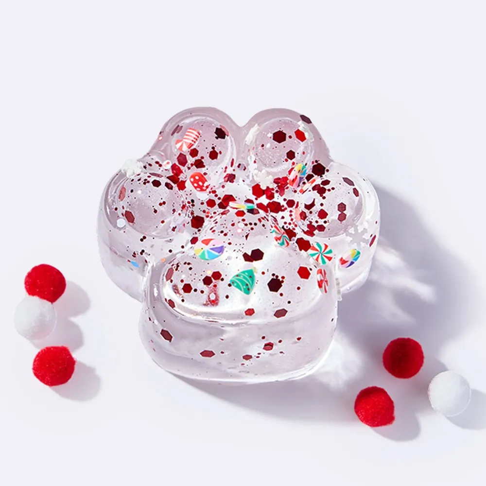 Red Sprinkle Clear Paw Taba Squishy — photo 2