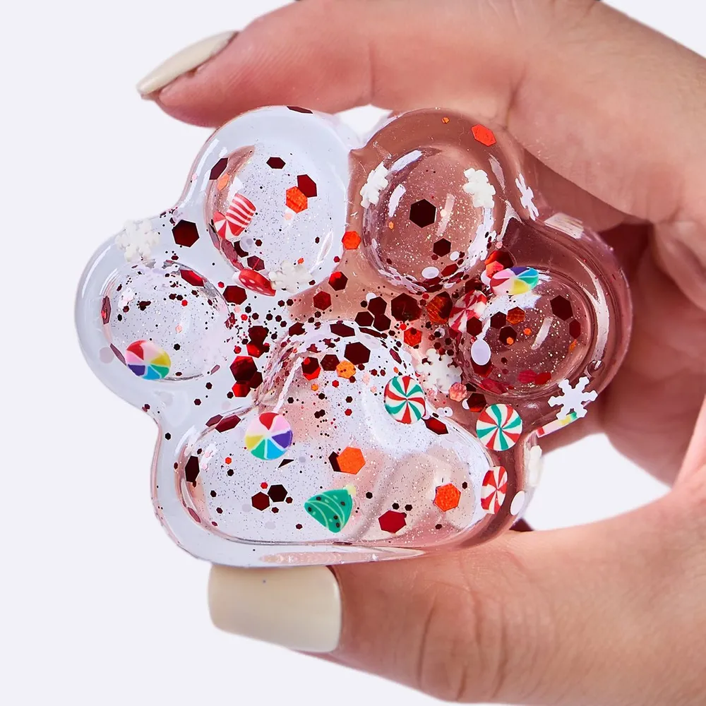 Red Sprinkle Clear Paw Taba Squishy — photo 5