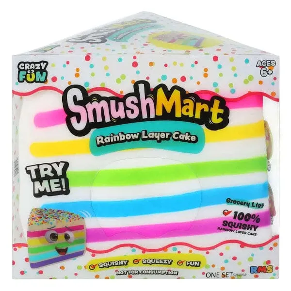 RMS SmushMart Giant Rainbow Layer Cake Slice Squishy Fidget Toy — photo 2