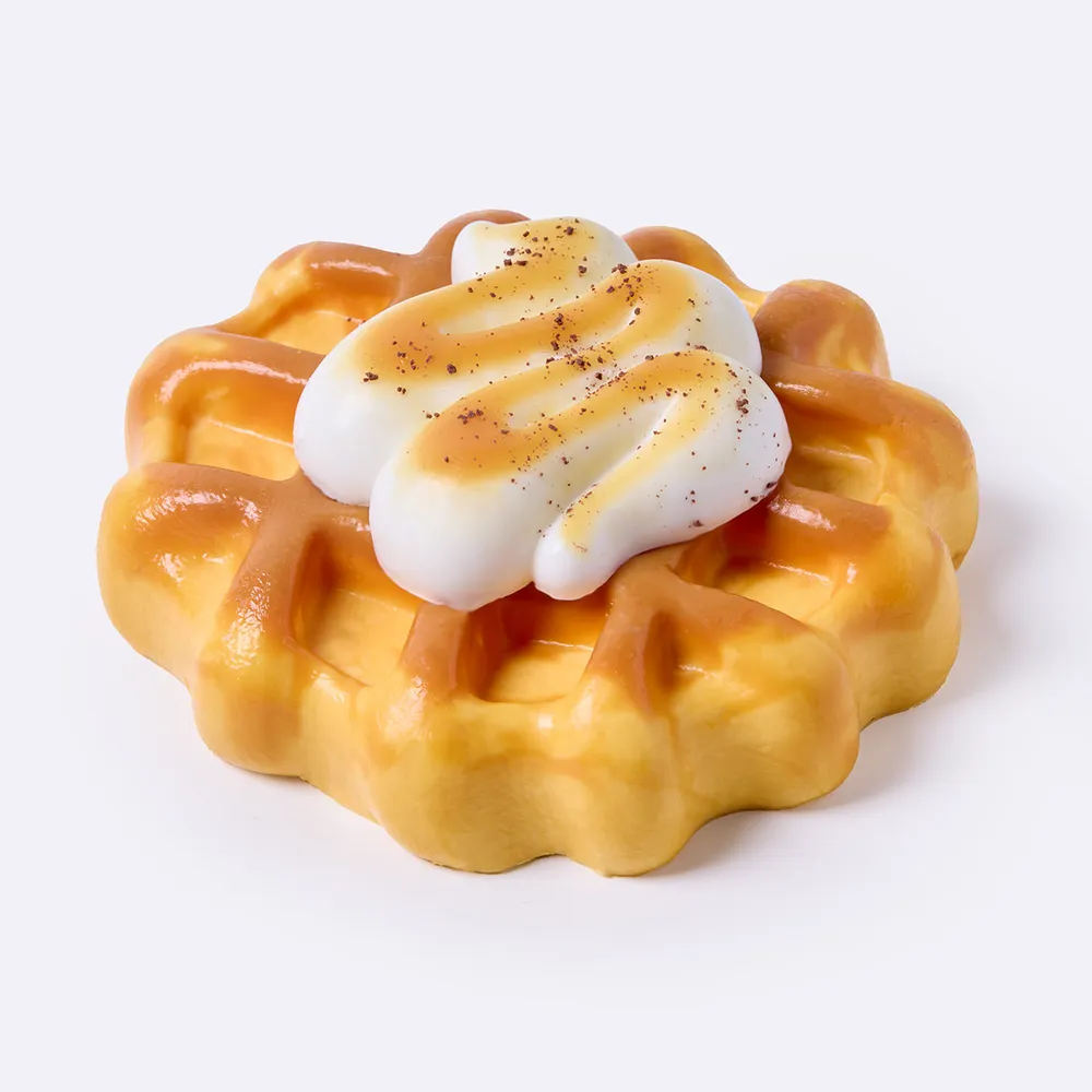 Round Cream Waffle Taba Squishy