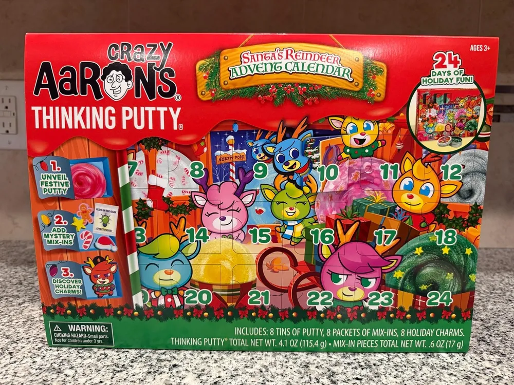 Crazy Aaron's Thinking Putty Santa's Reindeer Advent Calendar