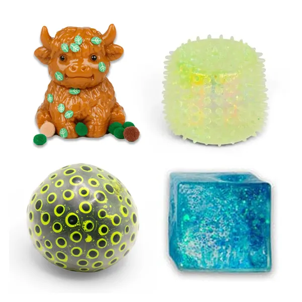 Scrunchems 4-Piece Squishy Stress Ball Bundle Fidget Toy Colors Ship Assorted