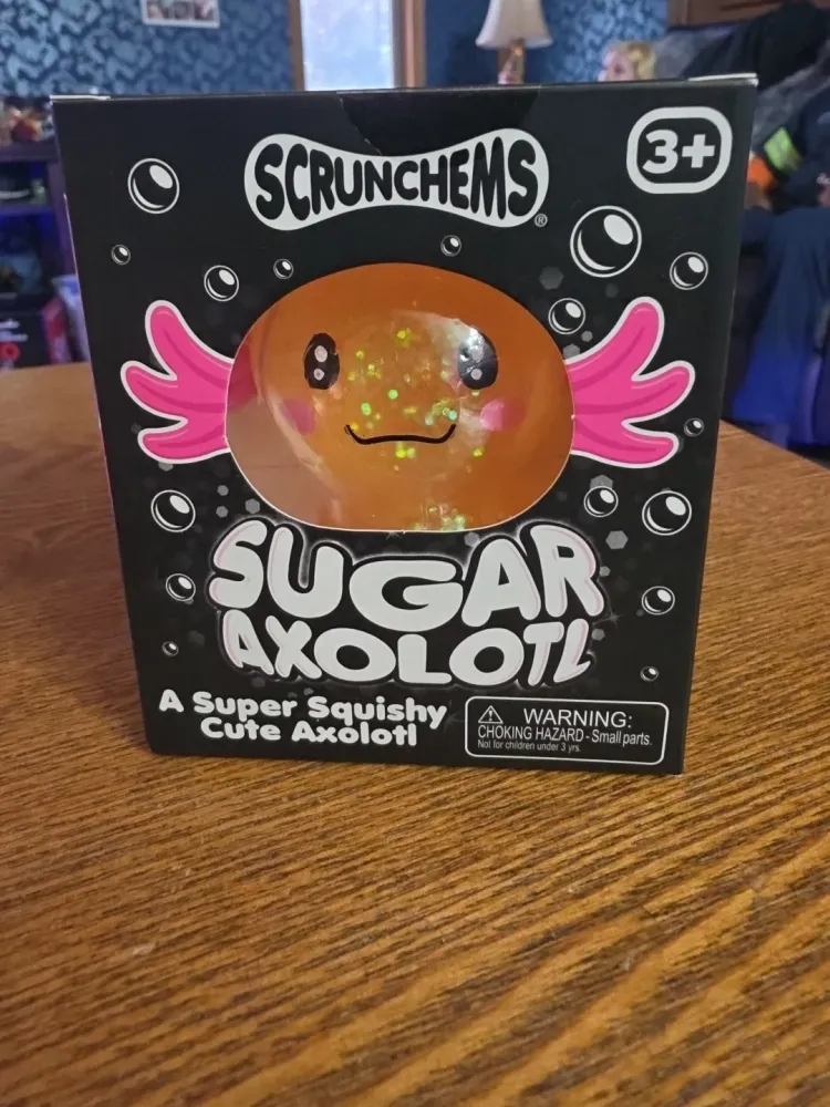 Scrunchems Axolotl Super Squishy - Yellow Glitter