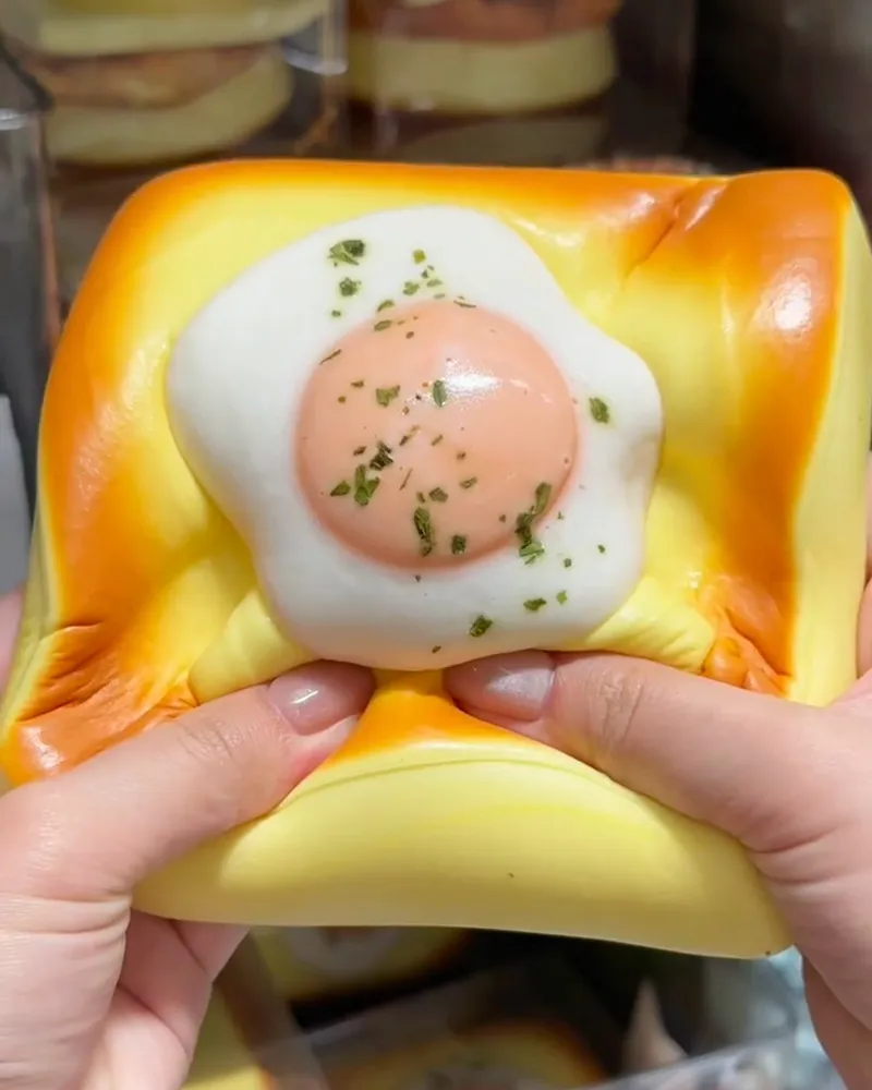 Slow Rising Squishy Egg Bread Stress Relief Decompression Toy — photo 3