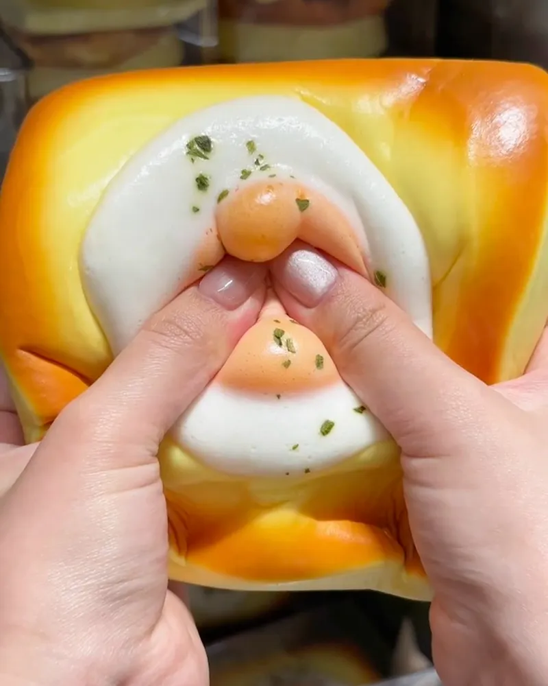 Slow Rising Squishy Egg Bread Stress Relief Decompression Toy — photo 4