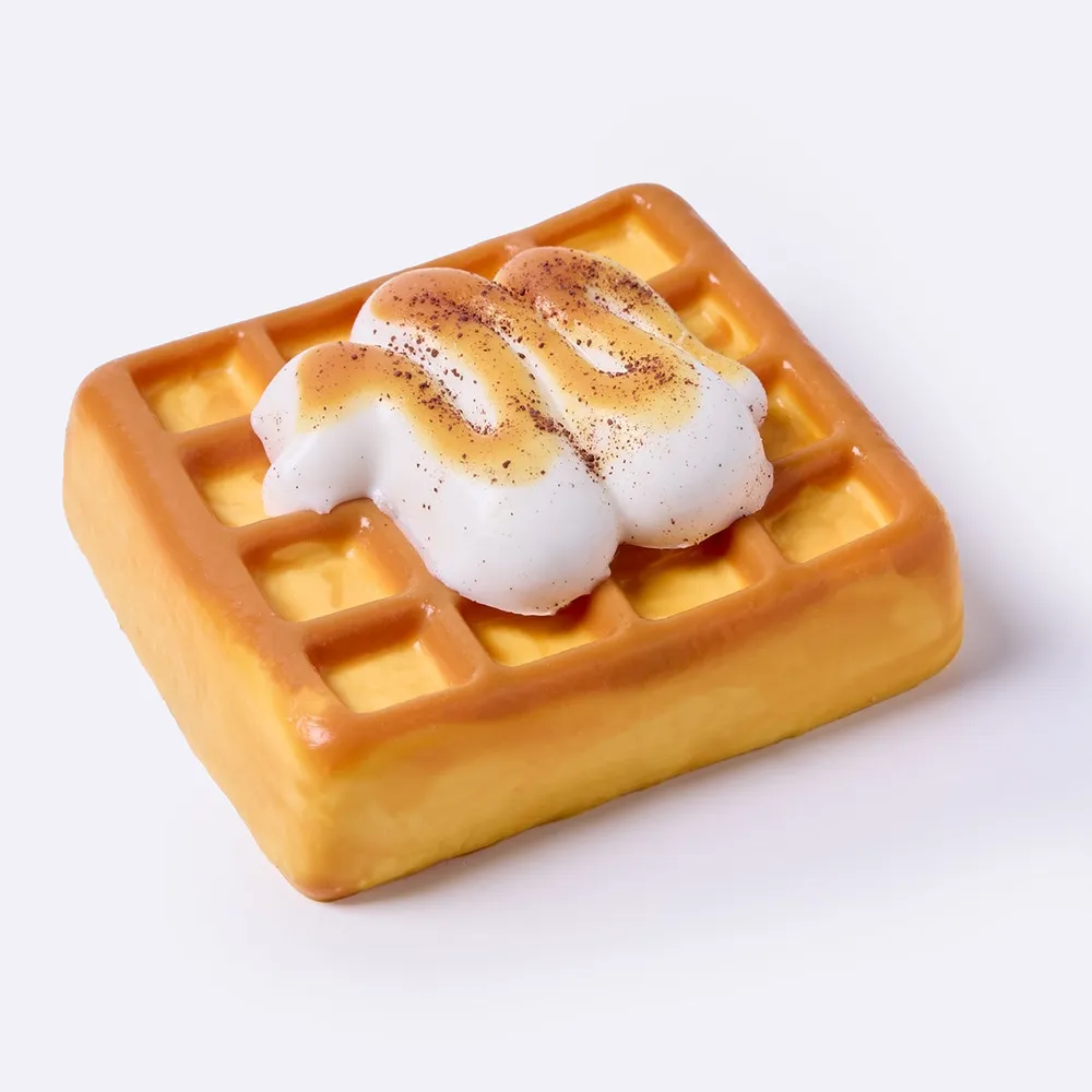 Square Cream Waffle Taba Squishy