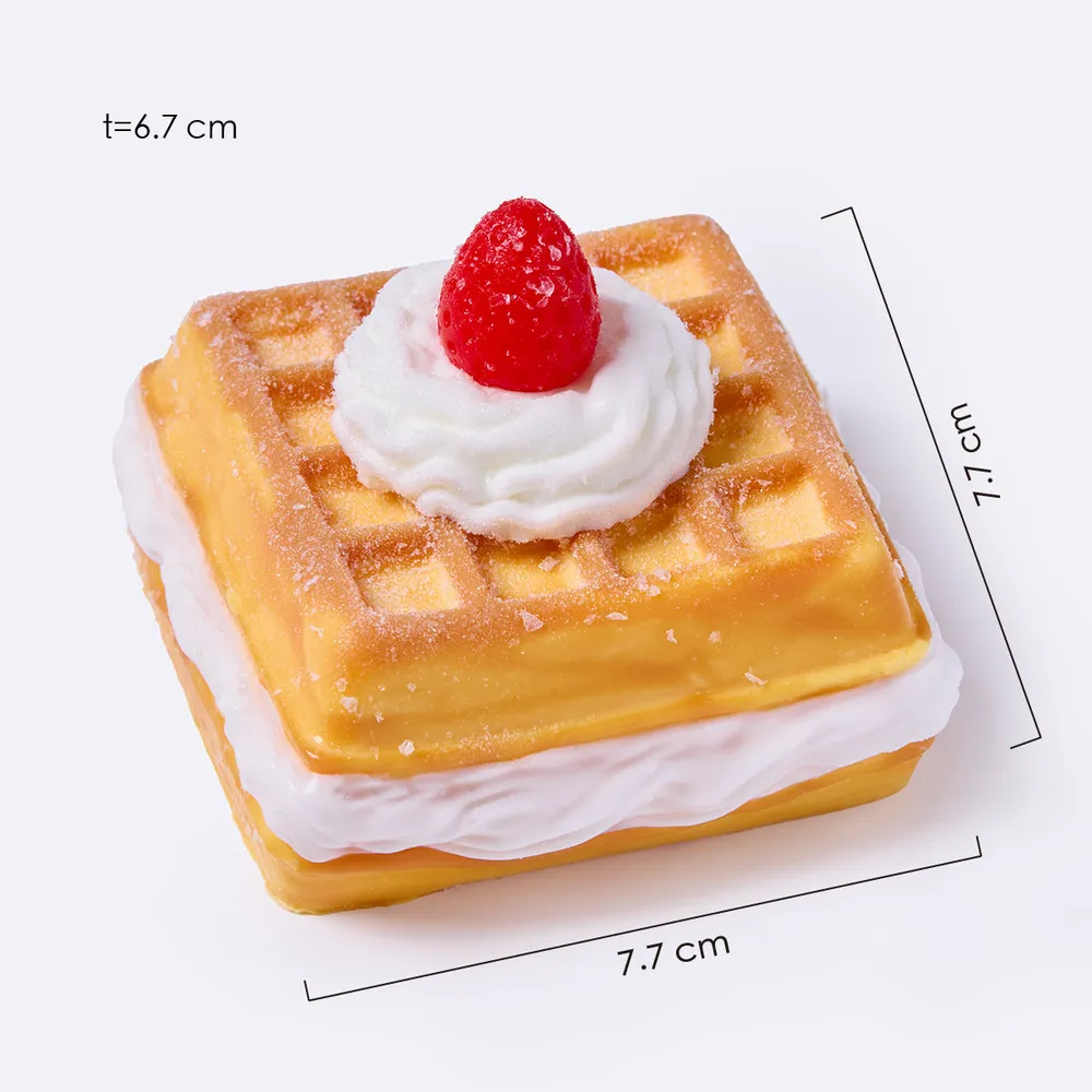 Square Strawberry-Filled Waffle Taba Squishy — photo 2