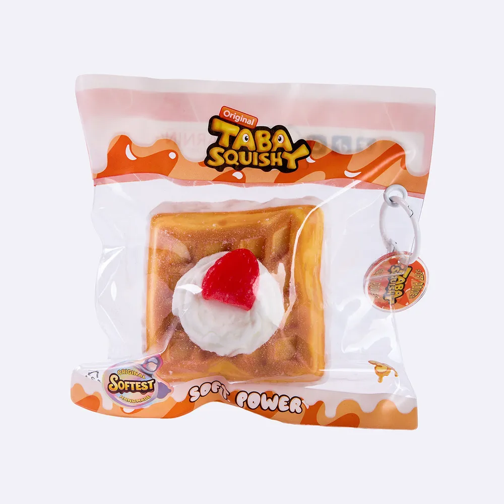 Square Strawberry-Filled Waffle Taba Squishy — photo 3