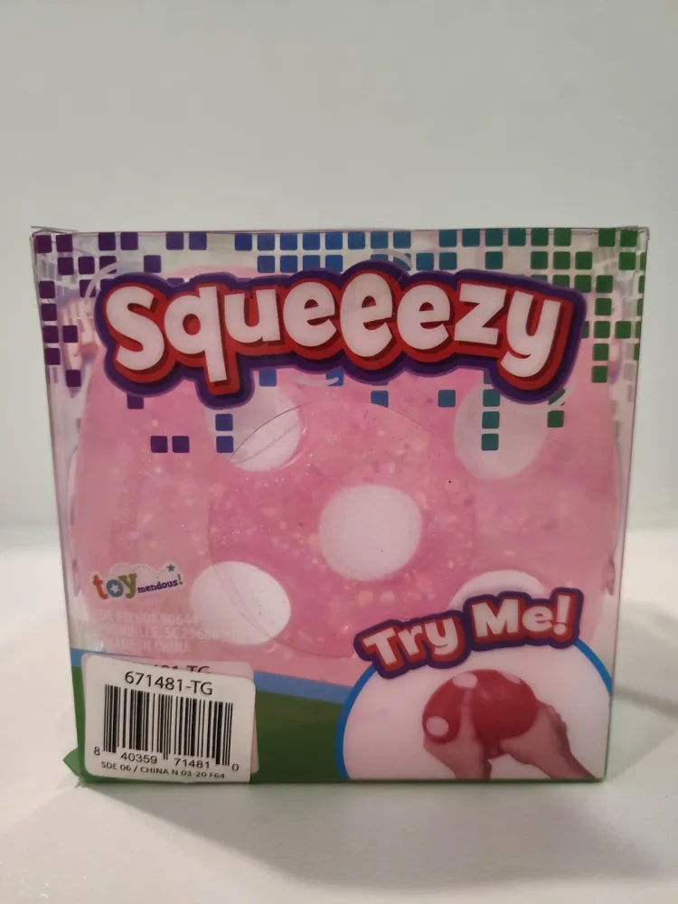 Squeeezy Squishy Stress Relief - Pink Glitter Dice Cube