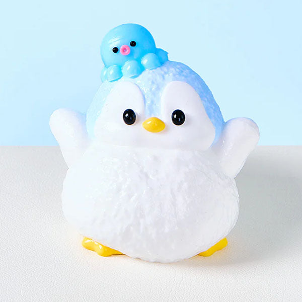 SqueezeSquad Taba Deluxe Premium Silicone Squishies Fidget Toy - Blue Penguin