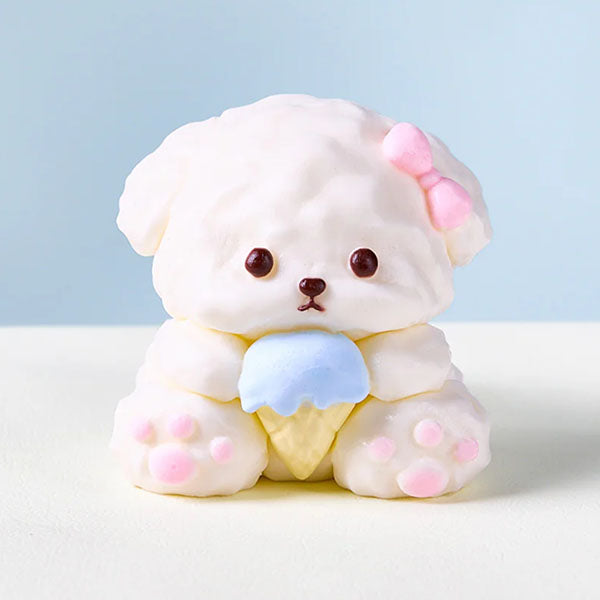 SqueezeSquad Taba Deluxe Premium Silicone Squishies Fidget Toy - Dog w/ Ice Cream Cone