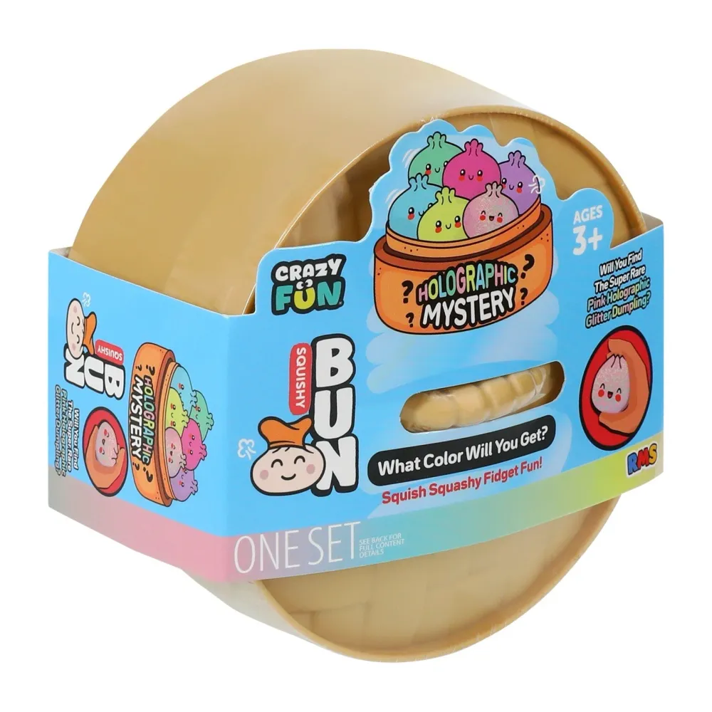 Squishy Bun Holographic Mystery Squishy "Dumpling" (Pink Holographic Glitter Chase Version) Blind Box — photo 5