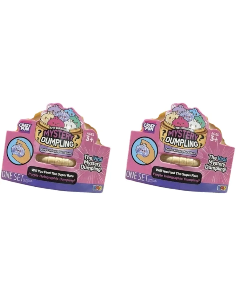 Squishy Bun Holographic Mystery Squishy "Dumpling" (Purple Holographic Glitter Chase Version) Blind Box 2x Lot