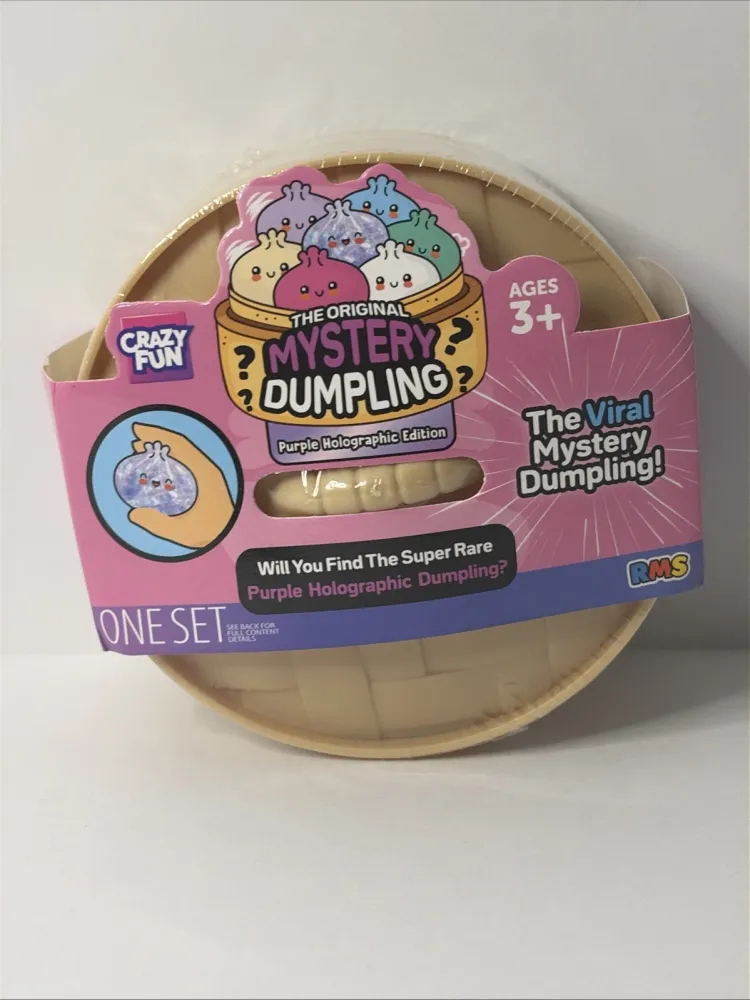 Squishy Bun Holographic Mystery Squishy "Dumpling" (Purple Holographic Glitter Chase Version) Blind Box — photo 6