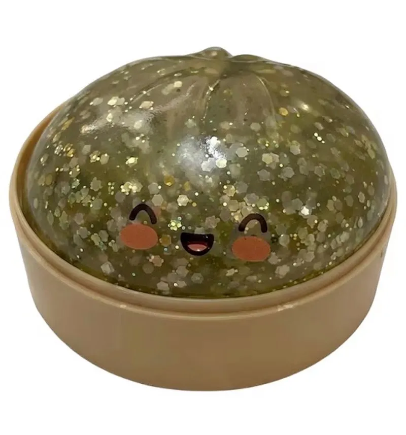 Squishy Bun Mystery Squishy "Dumpling" - Gold Glitter Bun Toy