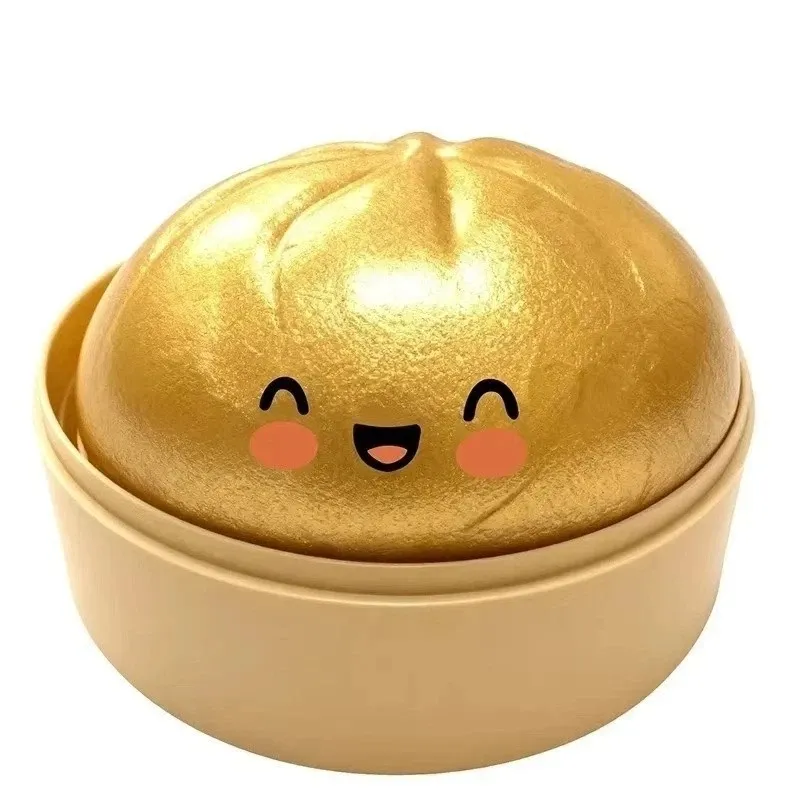 Squishy Bun Mystery Squishy "Dumpling" - Gold Glitter Bun Toy — photo 3
