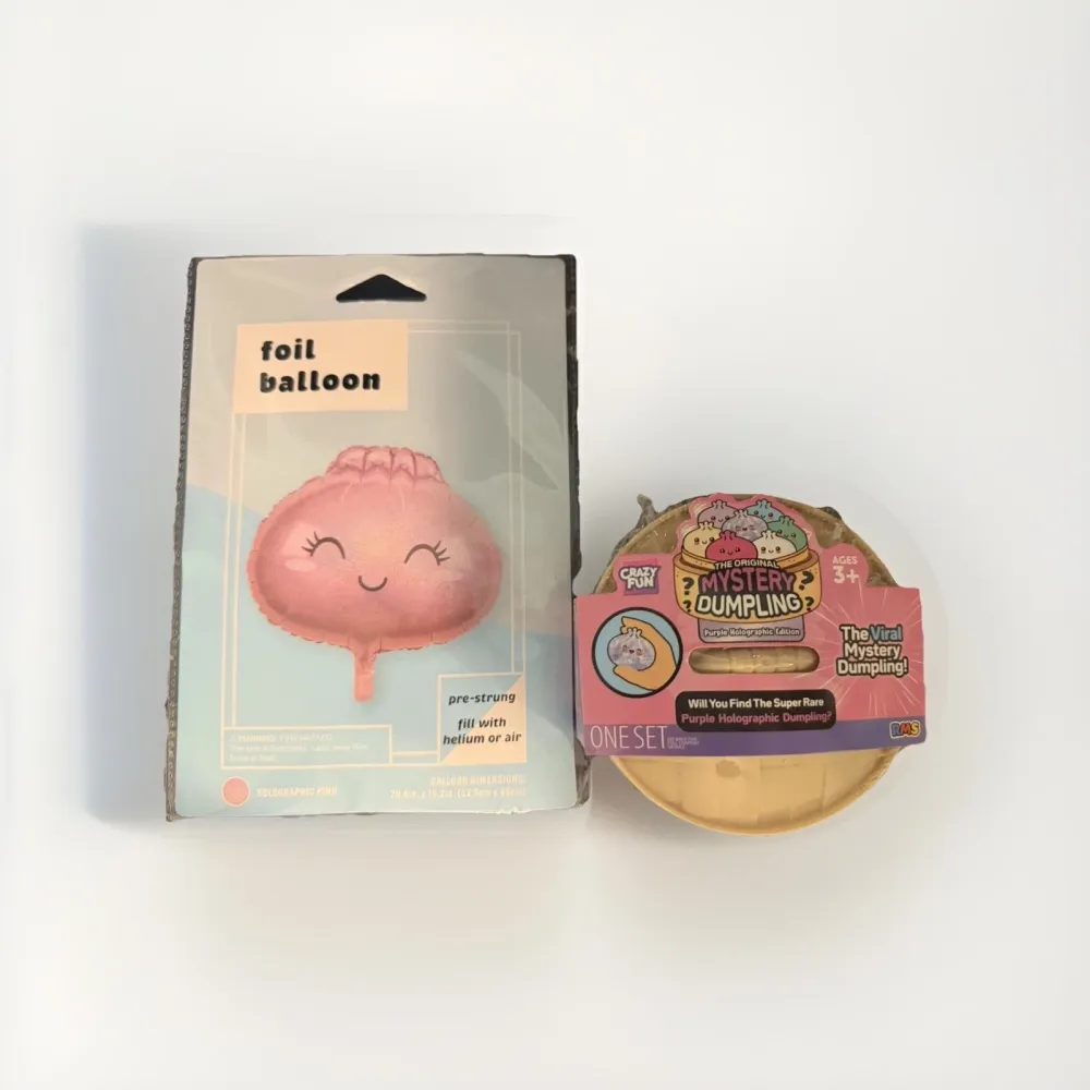 Squishy Bun Mystery Squishy "Dumpling" - Pink Halographic Glitter Bun Toy — photo 6