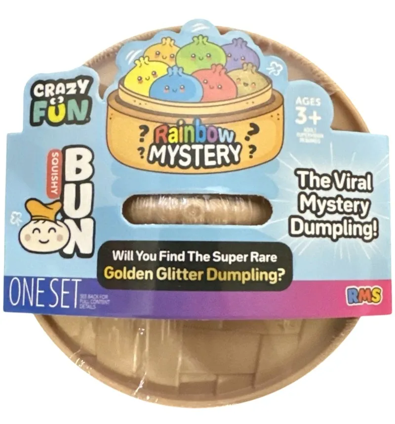 Squishy Bun Rainbow Mystery Squishy "Dumpling" (Golden Glitter) Blind Box