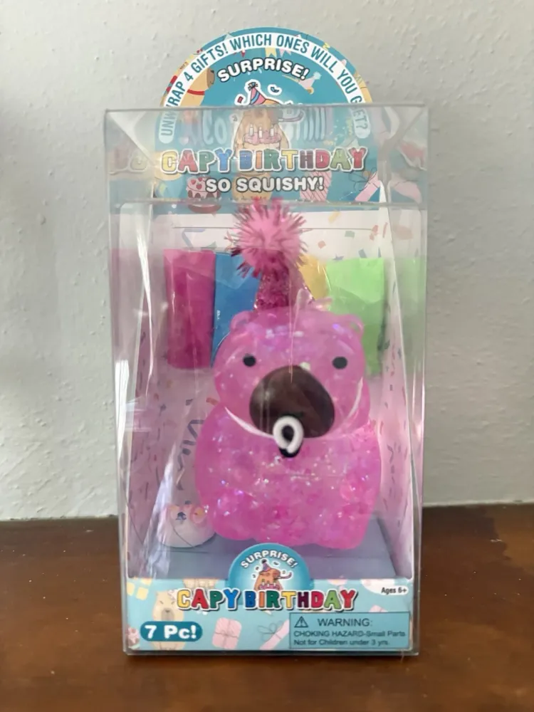 Squishy Capybara with Glitter and Cake Surprises