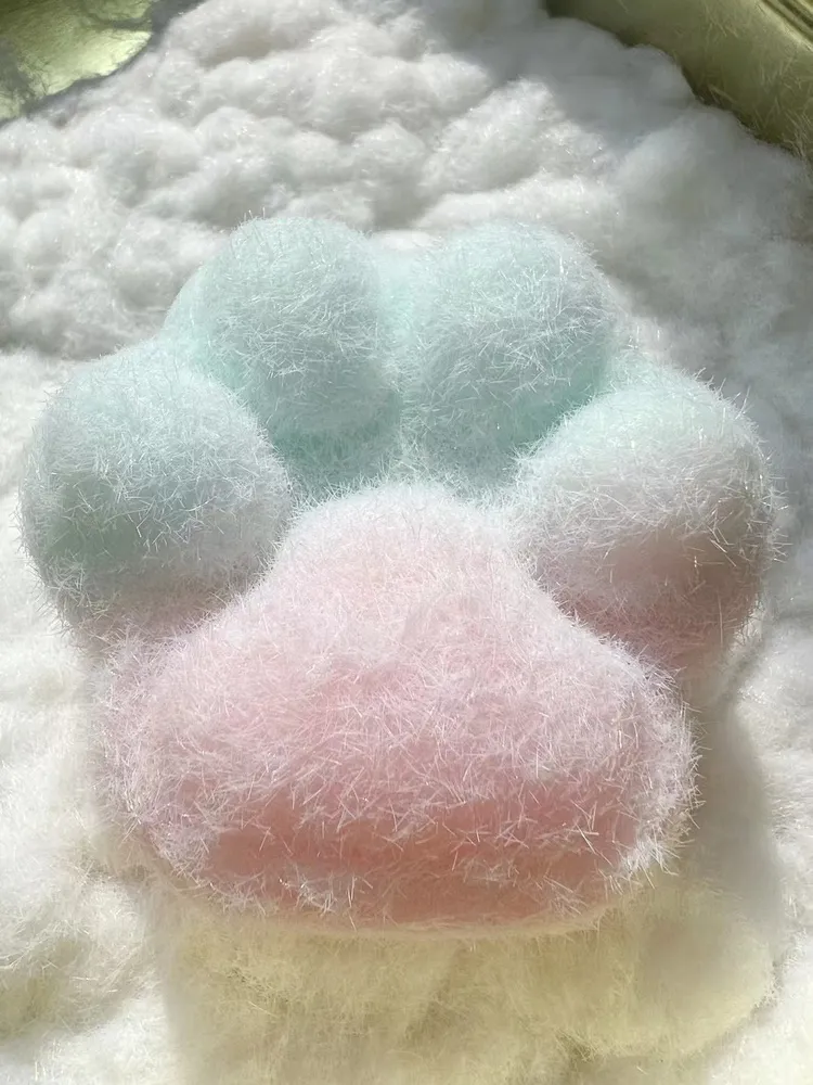 Squishy Contrast Colour Kitty Paw Stress Relief Decompression Toy w/ Flocking — photo 2