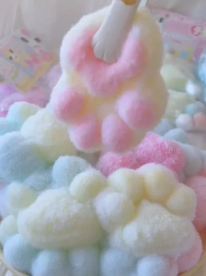Squishy Contrast Colour Kitty Paw Stress Relief Decompression Toy w/ Flocking — photo 5
